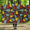 Guitar Pattern Print Hooded Blanket-grizzshop