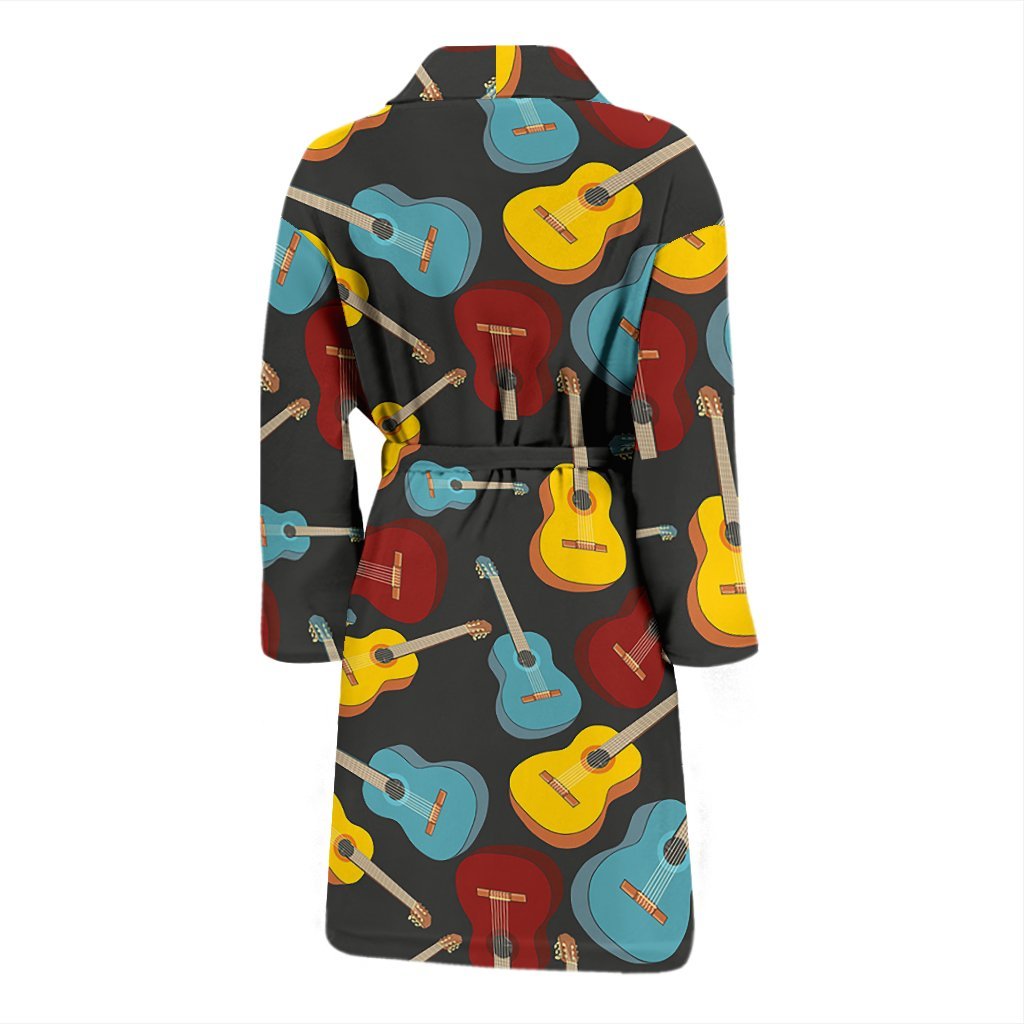 Guitar Pattern Print Men Long Robe-grizzshop