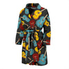 Guitar Pattern Print Men Long Robe-grizzshop