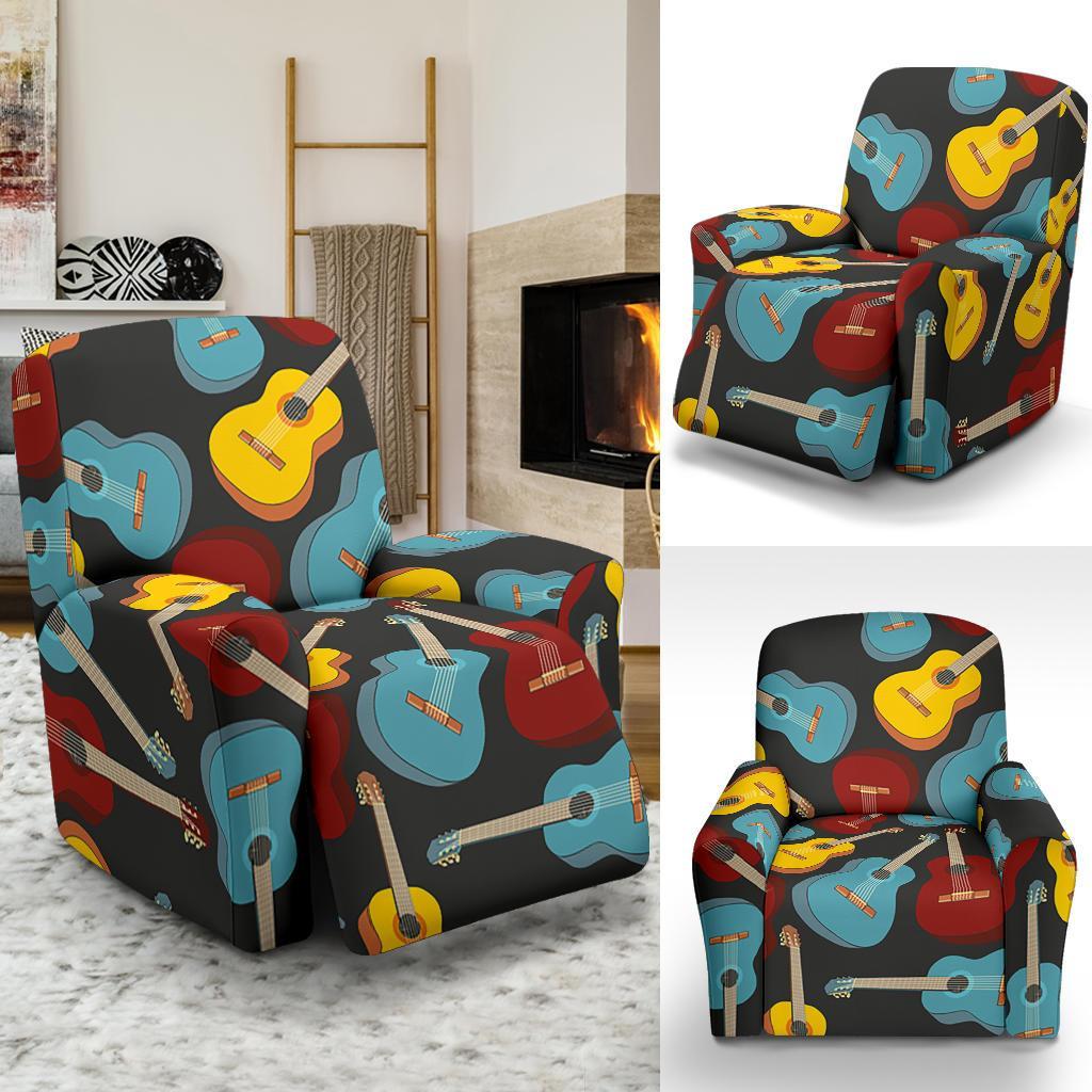 Guitar Pattern Print Recliner Cover-grizzshop