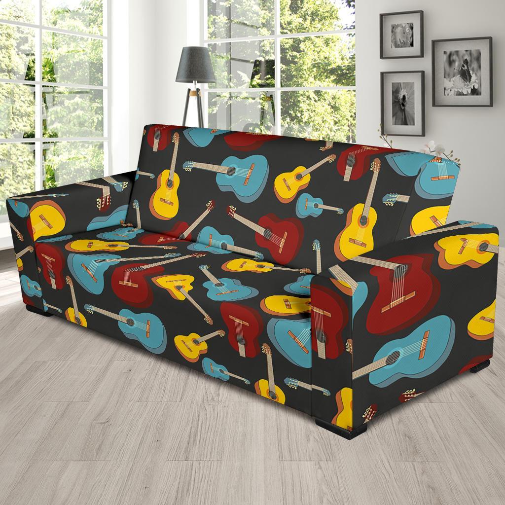 Guitar Pattern Print Sofa Covers-grizzshop