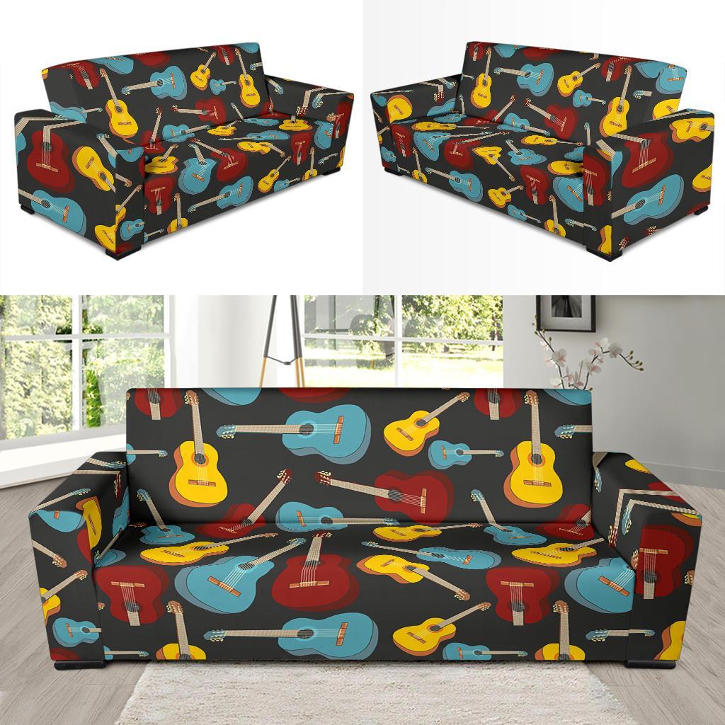 Guitar Pattern Print Sofa Covers-grizzshop