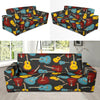 Guitar Pattern Print Sofa Covers-grizzshop