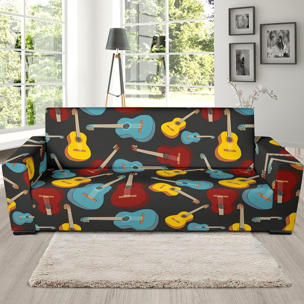 Guitar Pattern Print Sofa Covers-grizzshop