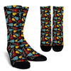 Guitar Pattern Print Unisex Crew Socks-grizzshop