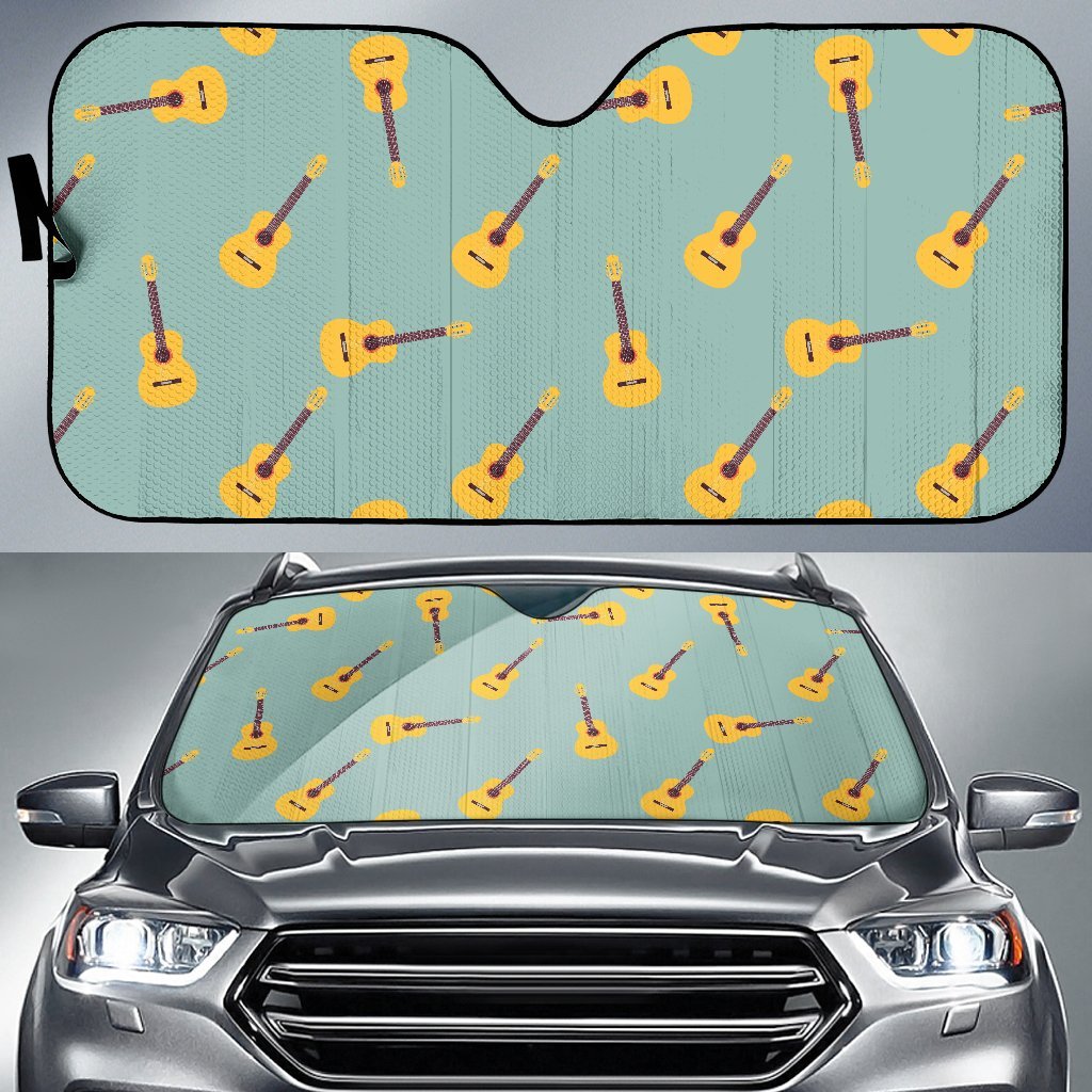 Guitar Print Pattern Car Sun Shade-grizzshop