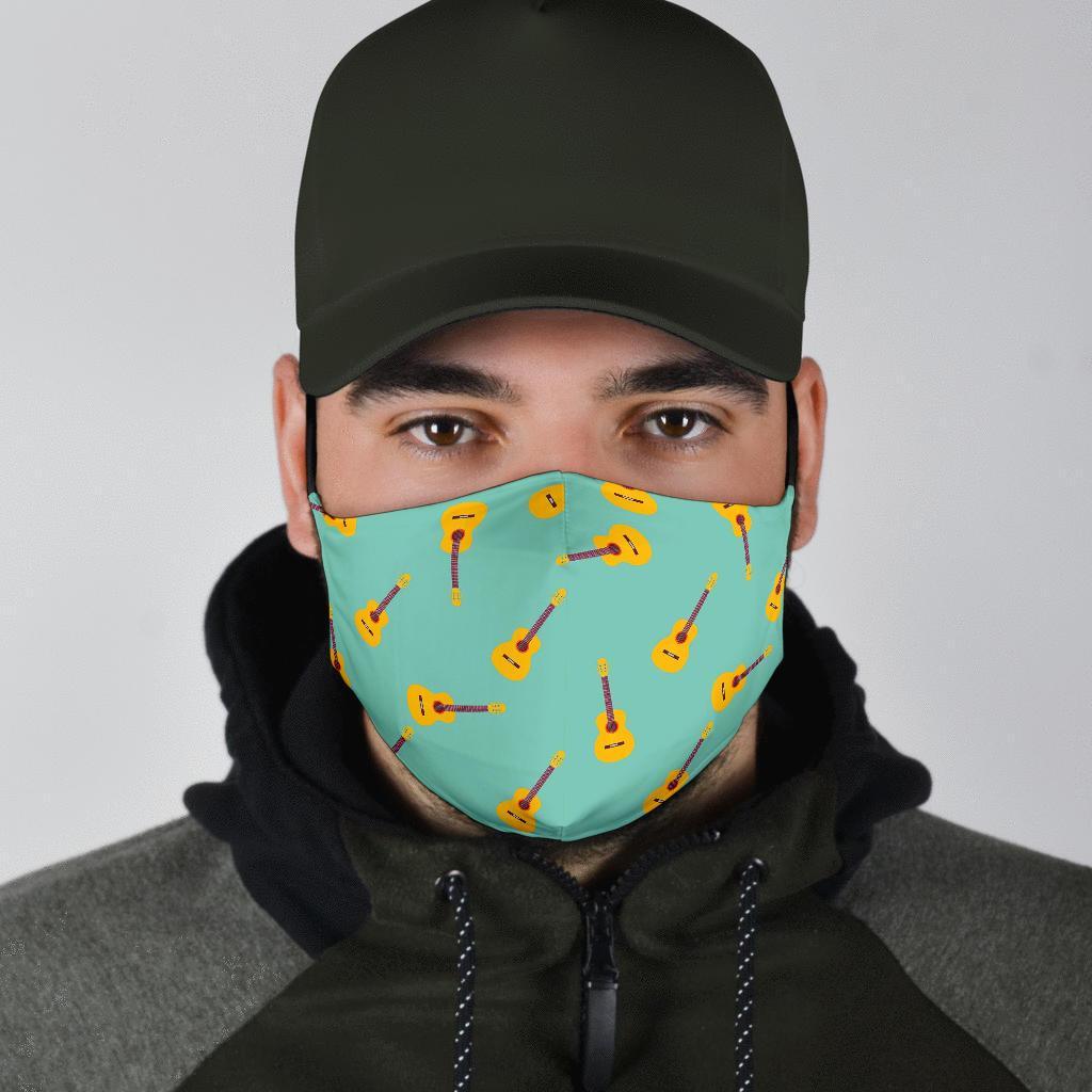 Guitar Print Pattern Face Mask-grizzshop