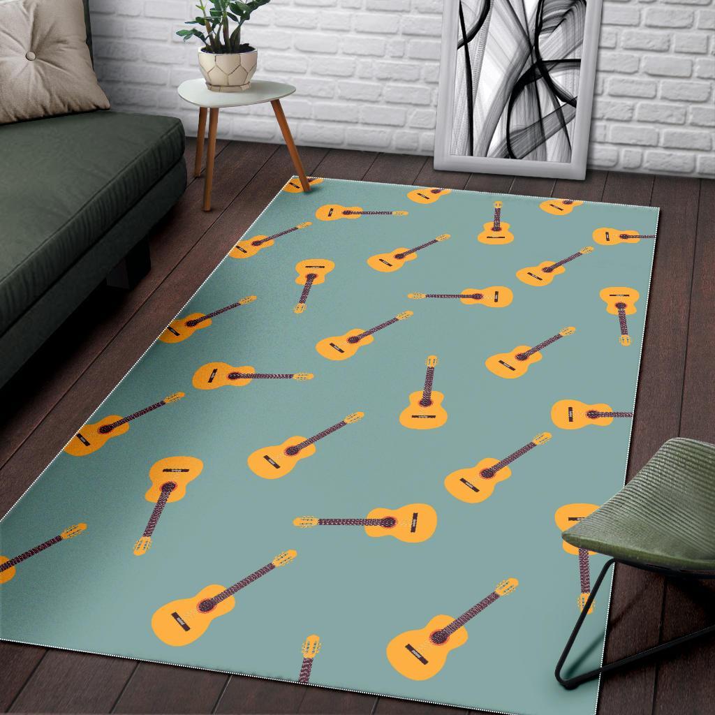 Guitar Print Pattern Floor Mat-grizzshop