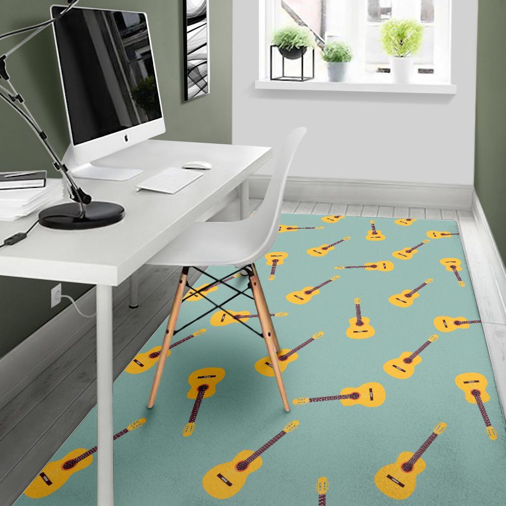 Guitar Print Pattern Floor Mat-grizzshop