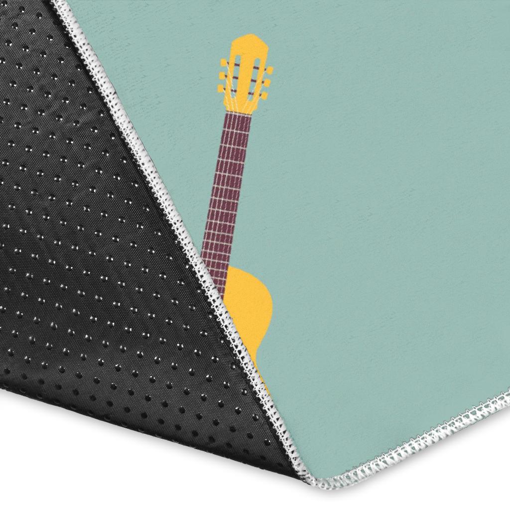 Guitar Print Pattern Floor Mat-grizzshop