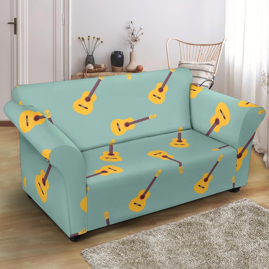 Guitar Print Pattern Loveseat Cover-grizzshop