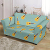 Guitar Print Pattern Loveseat Cover-grizzshop