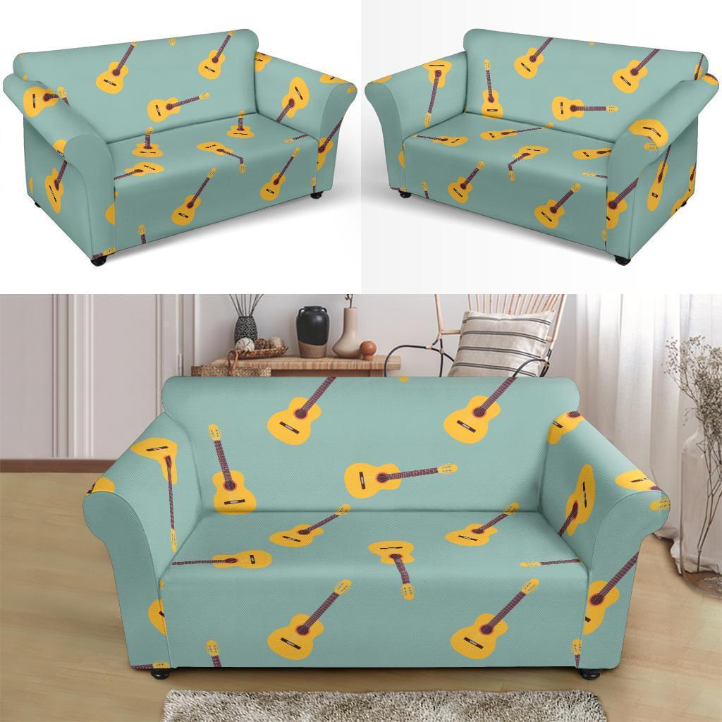 Guitar Print Pattern Loveseat Cover-grizzshop