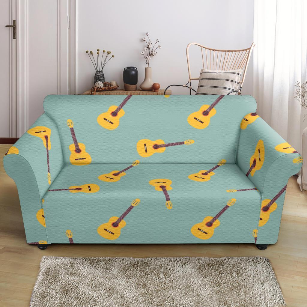 Guitar Print Pattern Loveseat Cover-grizzshop