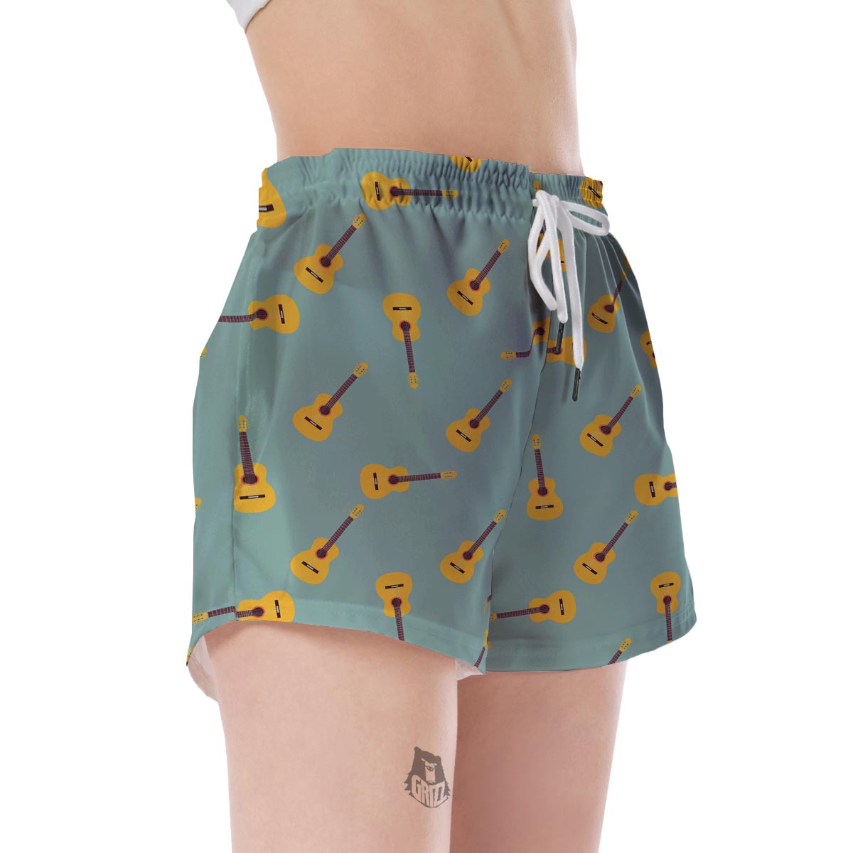 Guitar Print Pattern Women's Shorts-grizzshop