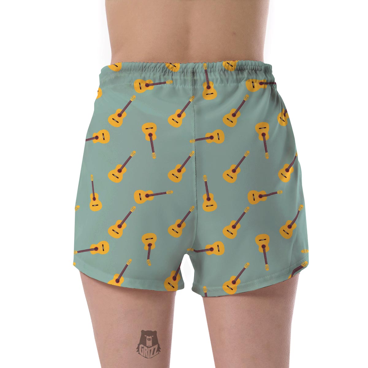 Guitar Print Pattern Women's Shorts-grizzshop