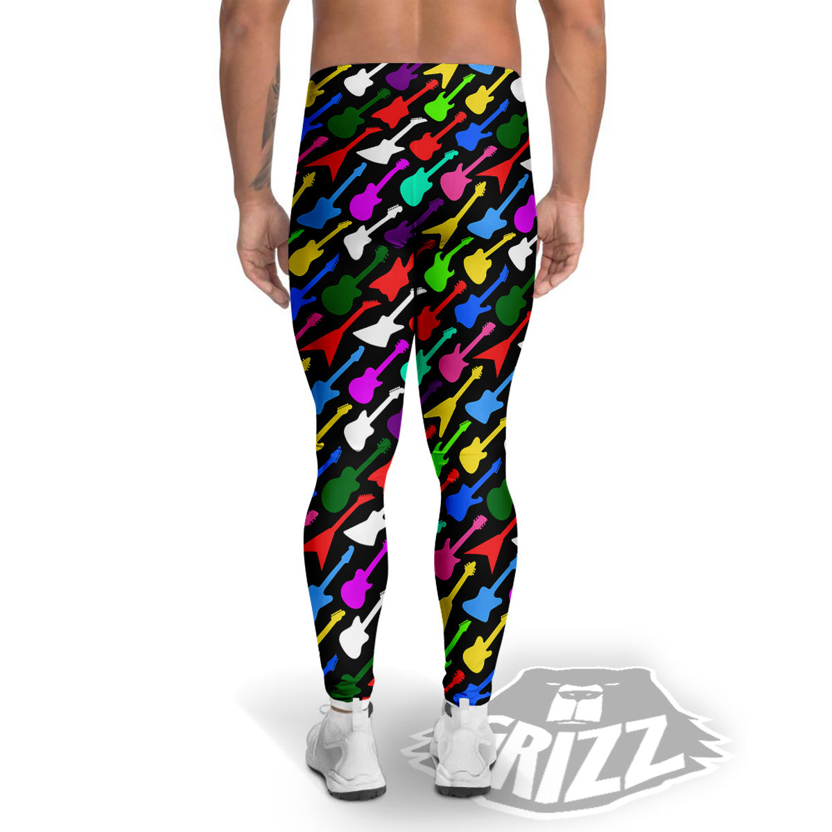 Guitars Colorful Print Pattern Men's Leggings-grizzshop