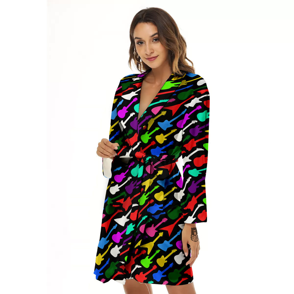Guitars Colorful Print Pattern Women's Robe-grizzshop