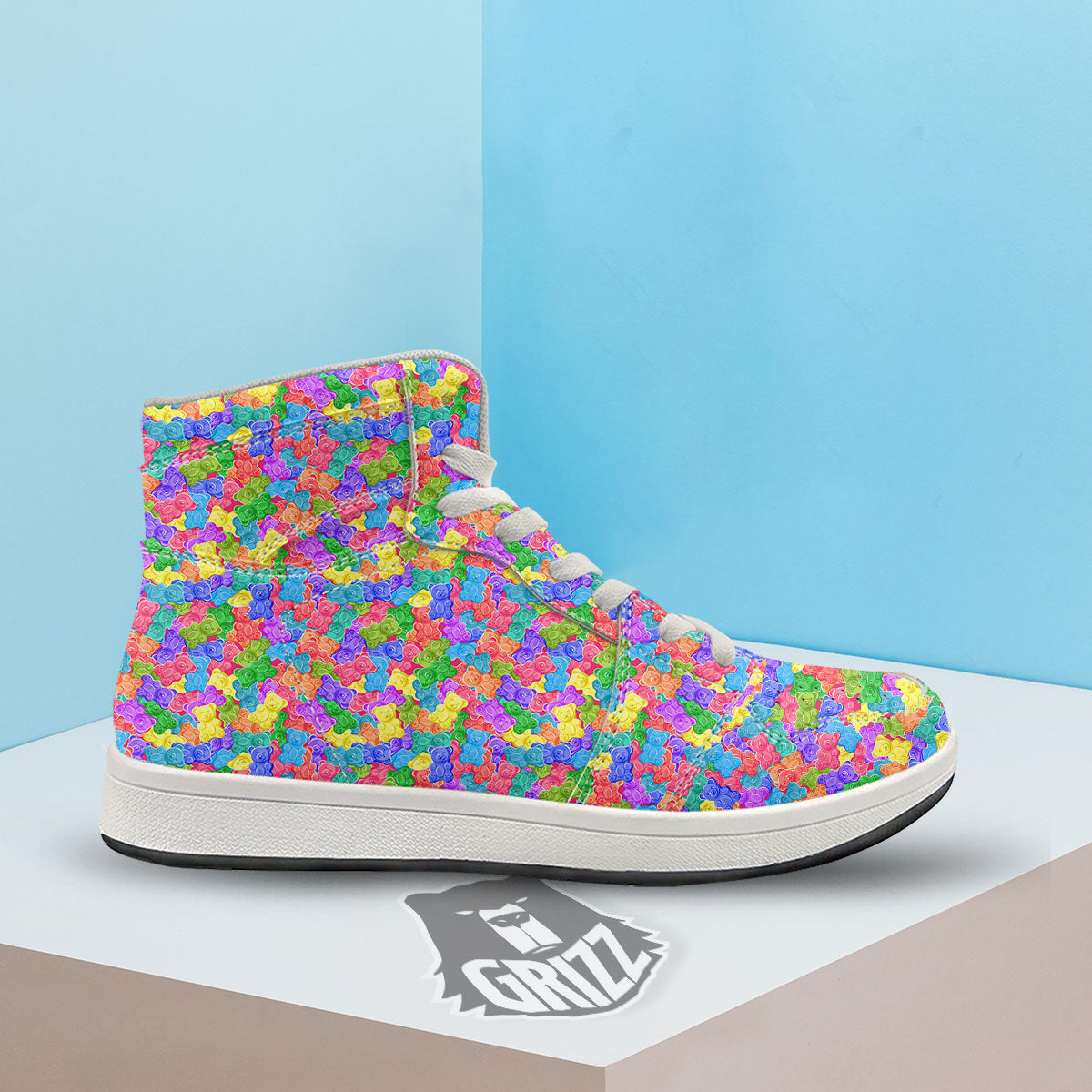Gummy Bear Colorful Print High Top Sneakers-grizzshop