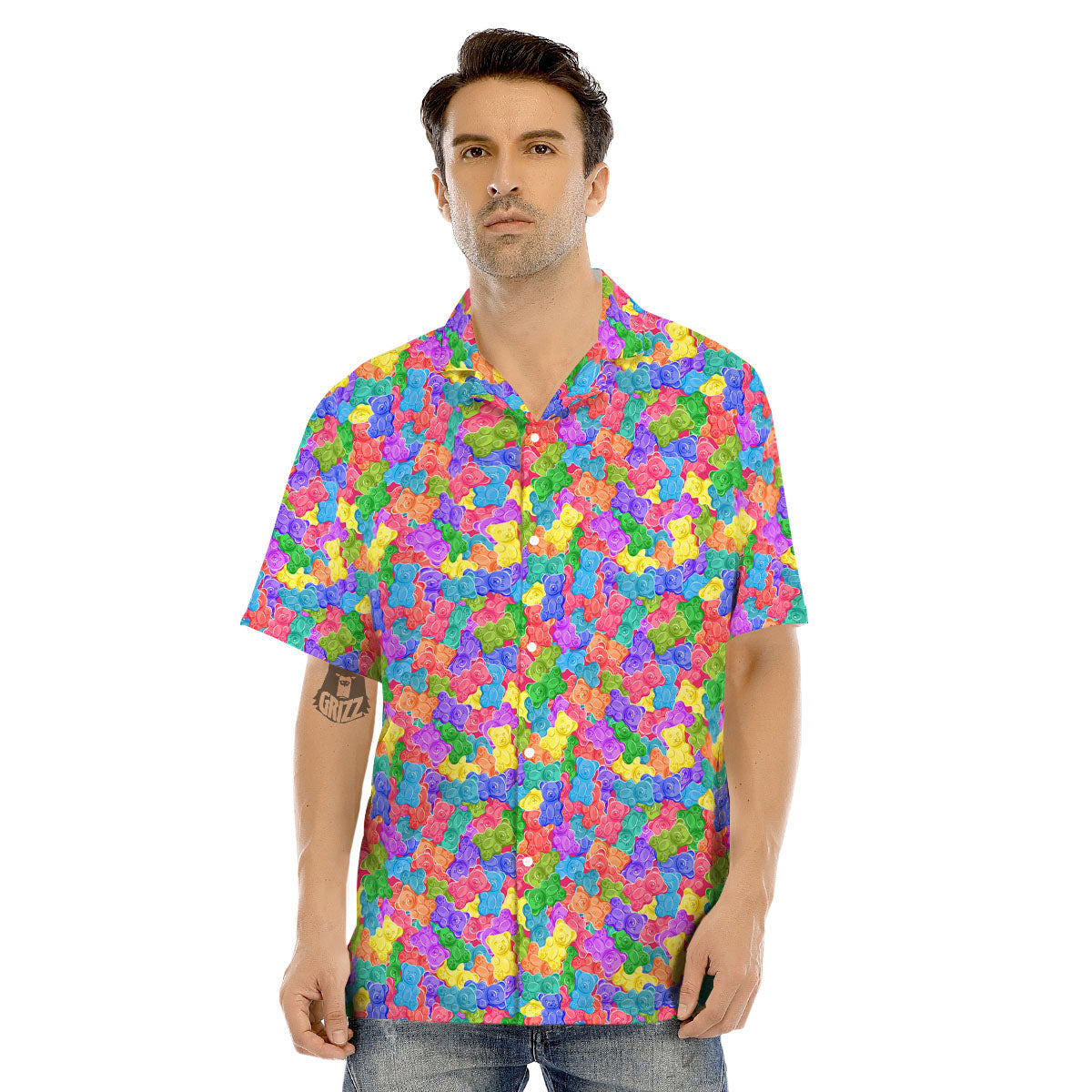 Gummy Bear Colorful Print Men's Hawaiian Shirt-grizzshop