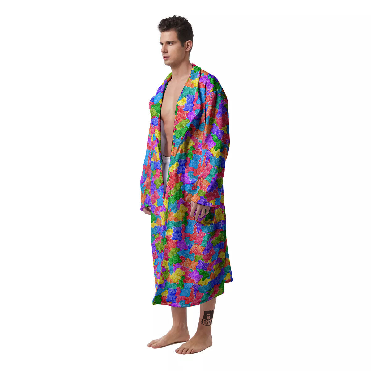Gummy Bear Colorful Print Men's Robe-grizzshop