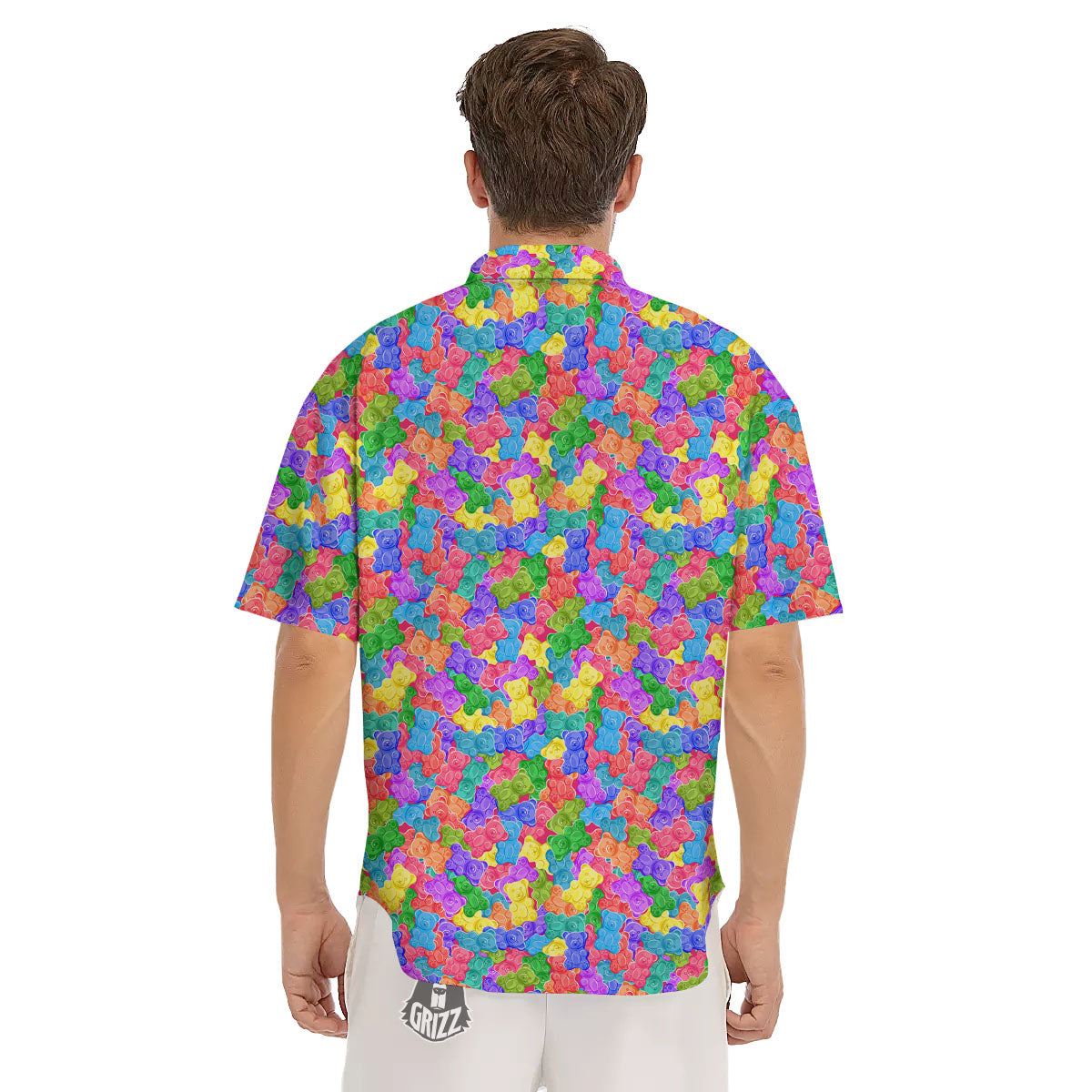 Gummy Bear Colorful Print Men's Short Sleeve Shirts-grizzshop