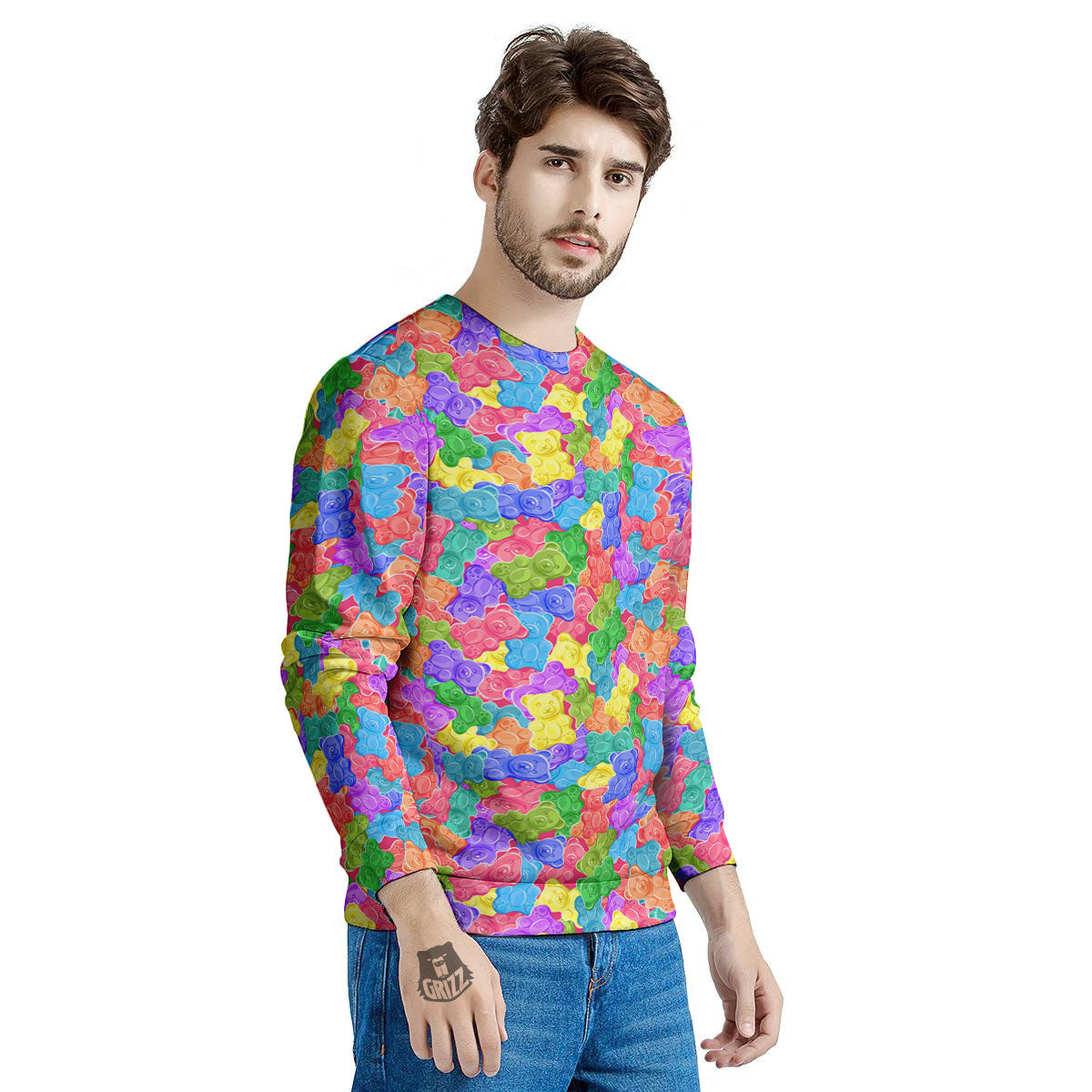 Gummy Bear Colorful Print Men's Sweatshirt-grizzshop