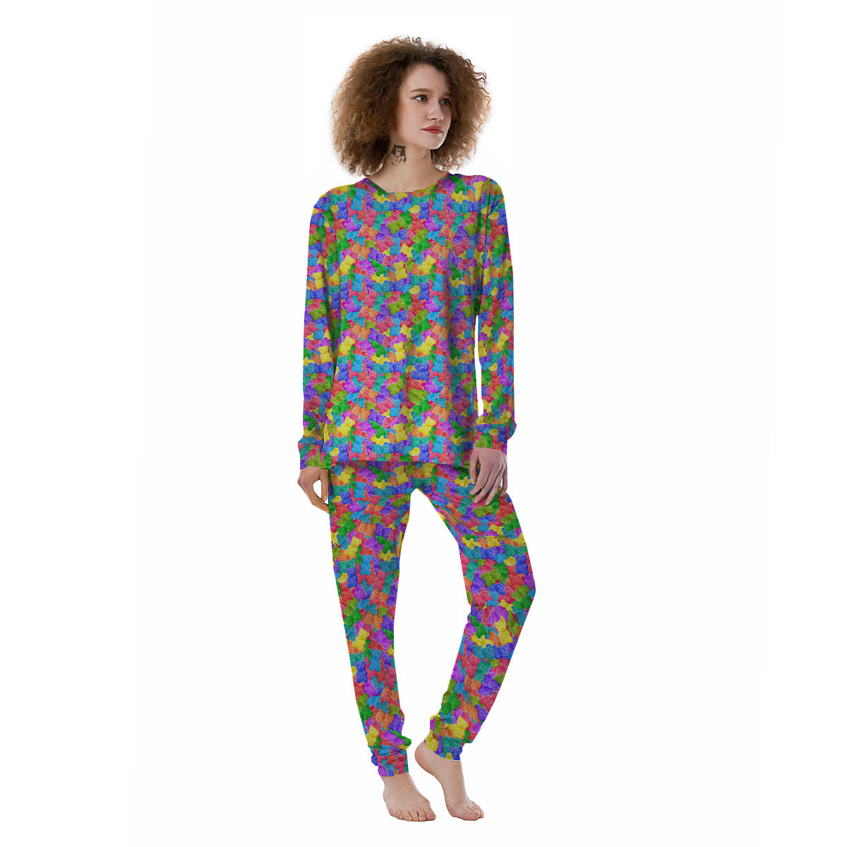 Gummy Bear Colorful Print Women's Pajamas-grizzshop