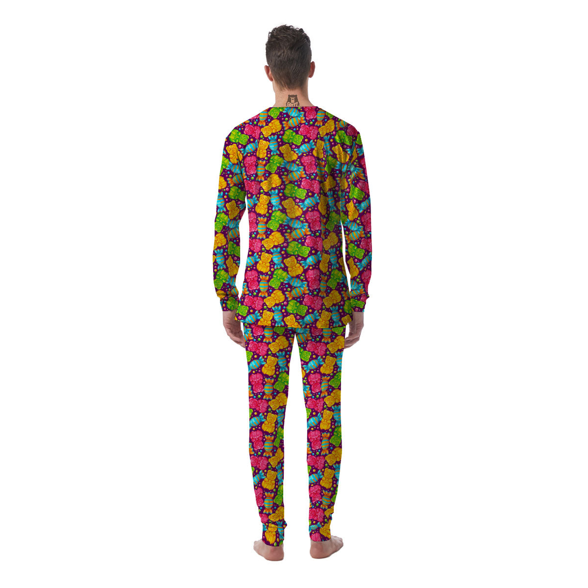 Gummy Colorful Print Men's Pajamas-grizzshop