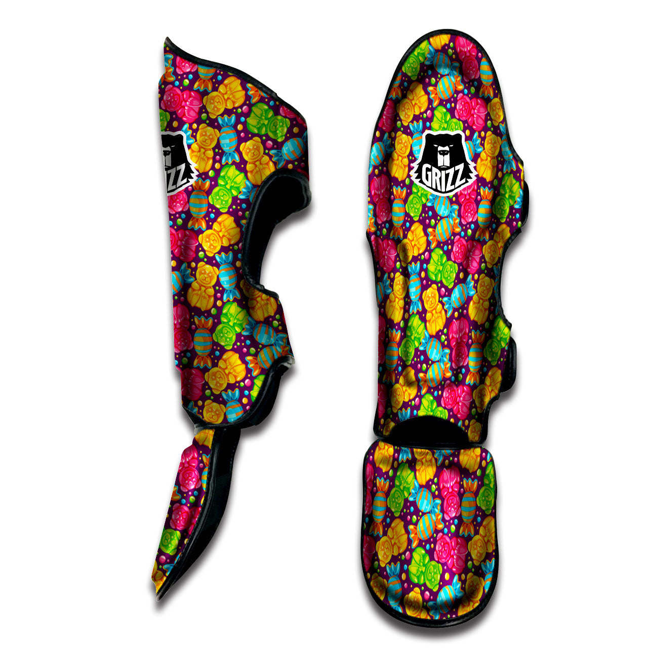 Gummy Colorful Print Muay Thai Shin Guards-grizzshop
