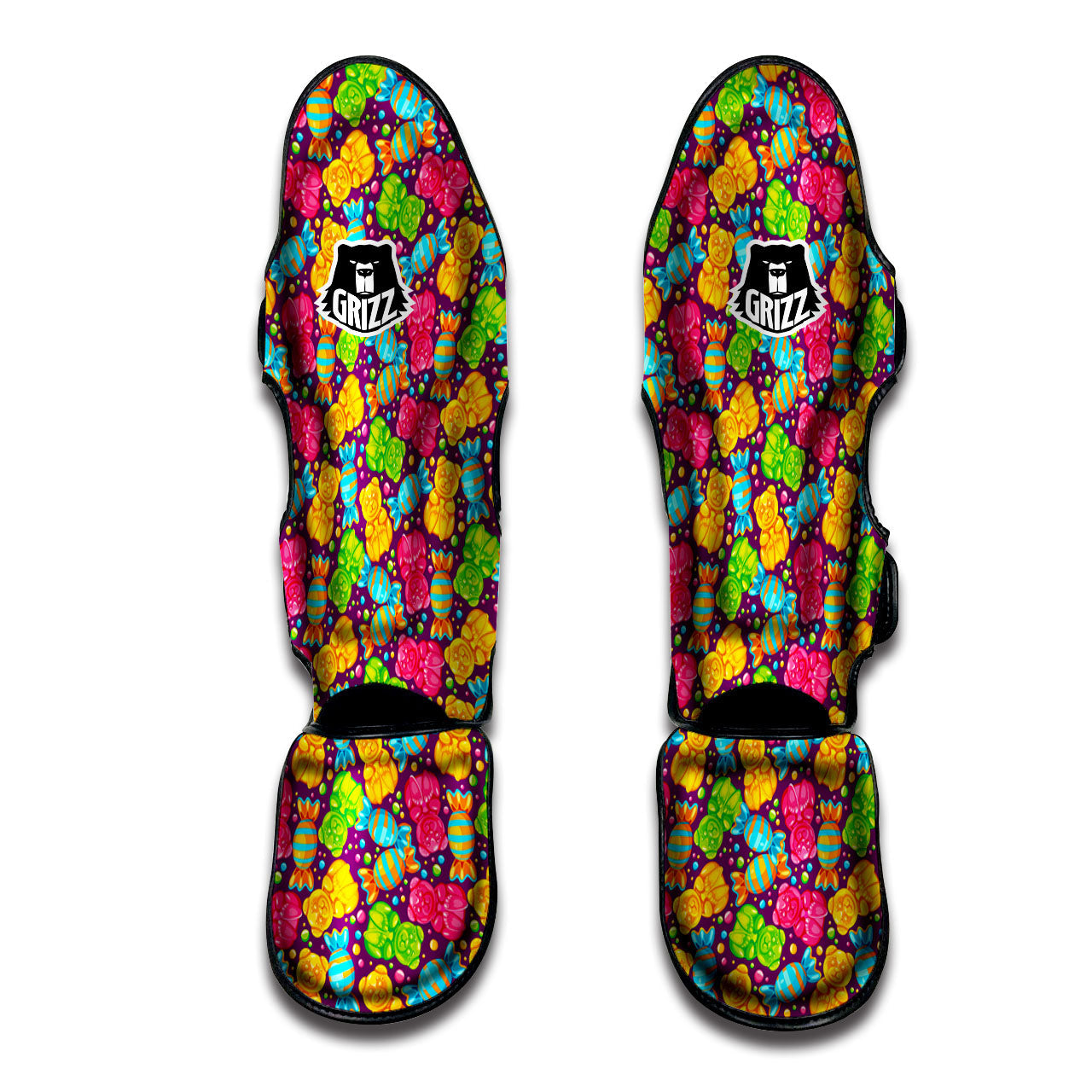 Gummy Colorful Print Muay Thai Shin Guards-grizzshop