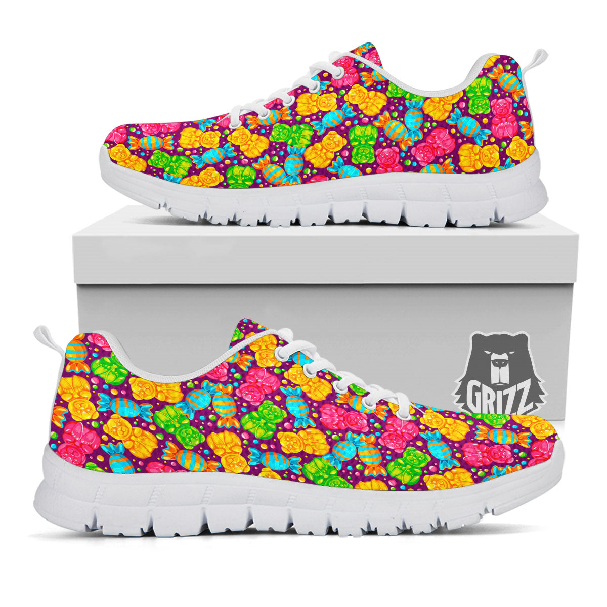 Gummy Colorful Print White Sneaker-grizzshop