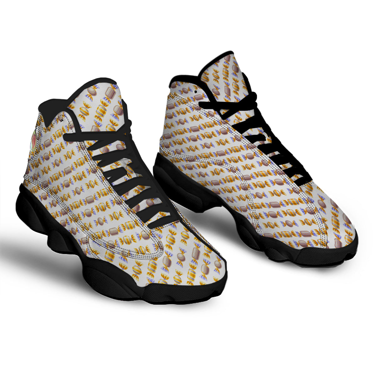 Gummy Yummy Print Pattern Black Basketball Shoes-grizzshop