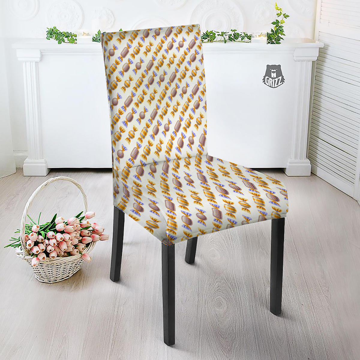 Gummy Yummy Print Pattern Dining Chair Slipcover-grizzshop