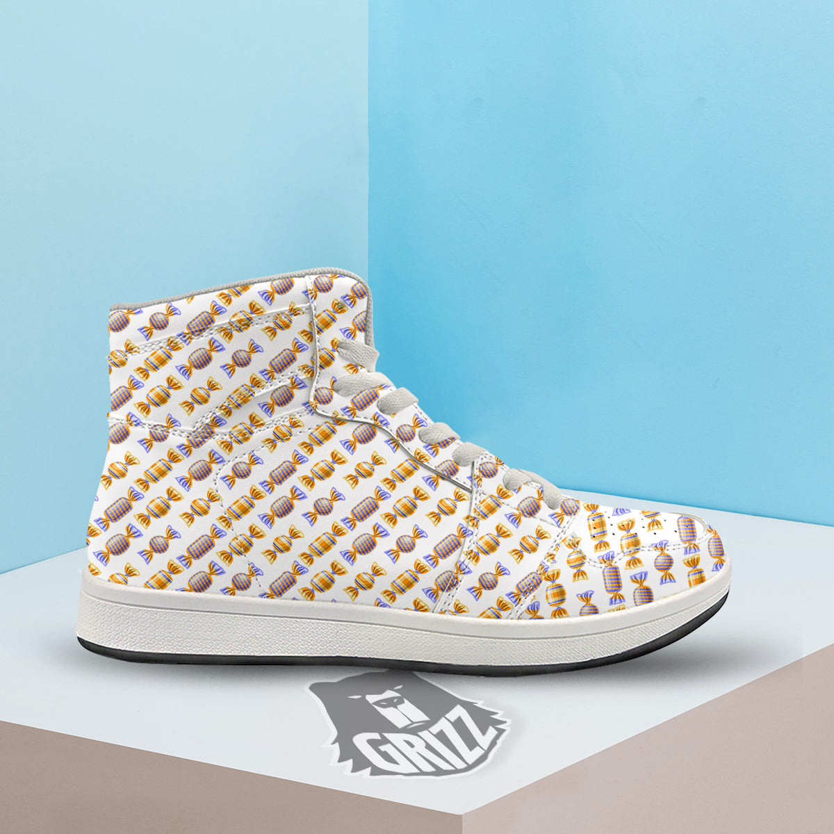 Gummy Yummy Print Pattern High Top Sneakers-grizzshop