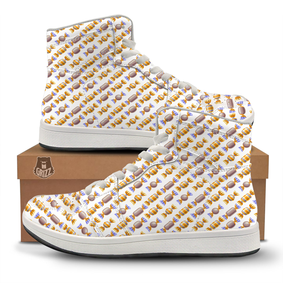 Gummy Yummy Print Pattern High Top Sneakers-grizzshop