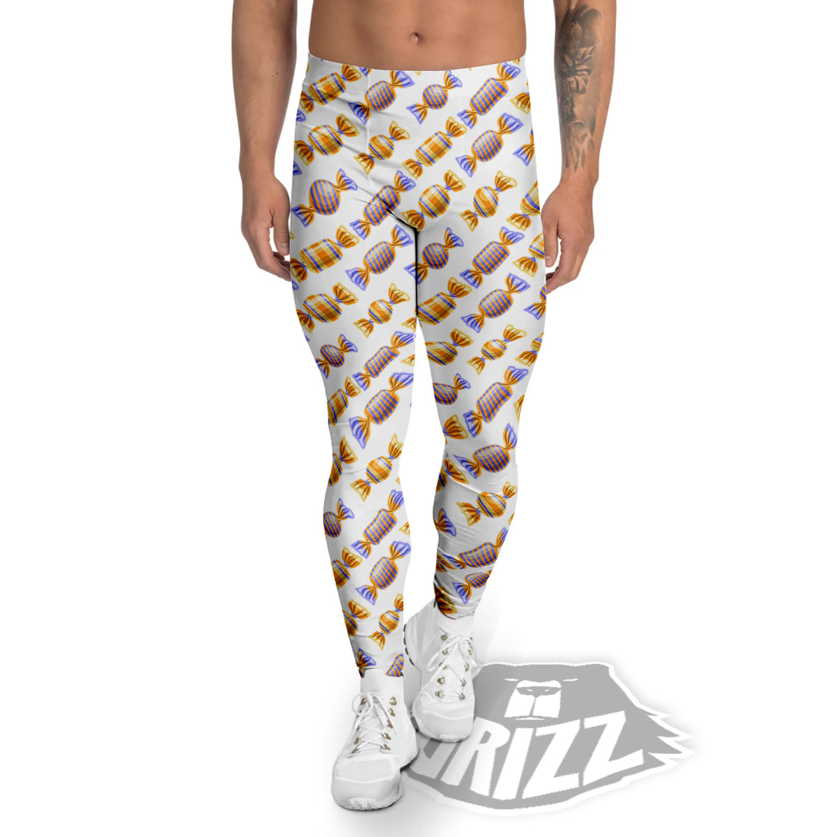 Gummy Yummy Print Pattern Men's Leggings-grizzshop