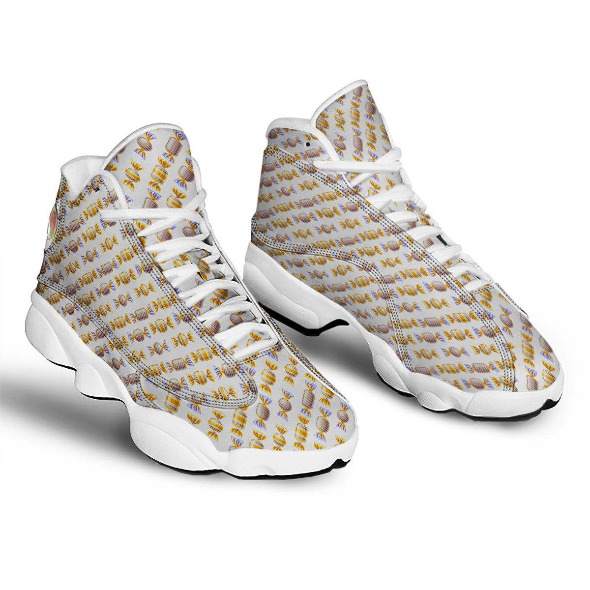 Gummy Yummy Print Pattern White Basketball Shoes-grizzshop