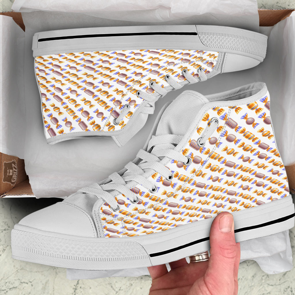 Gummy Yummy Print Pattern White High Top Shoes-grizzshop