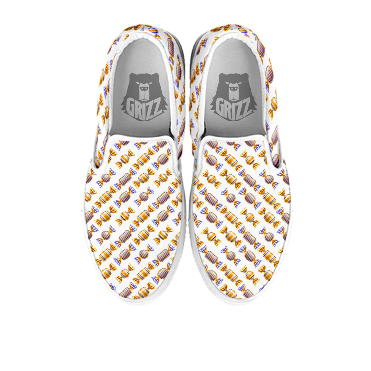 Gummy Yummy Print Pattern White Slip On Shoes-grizzshop