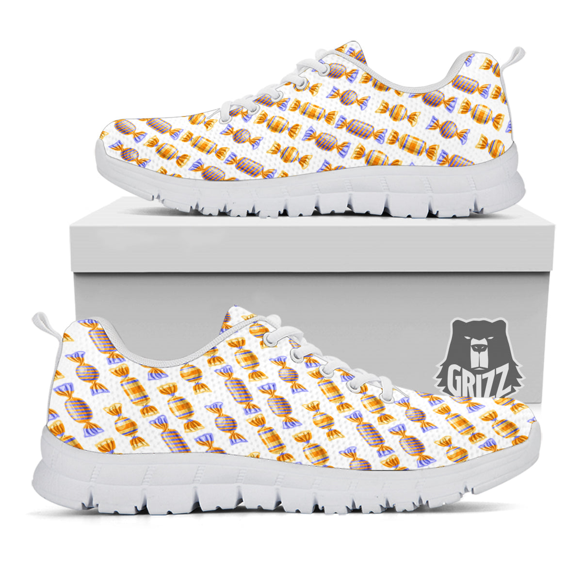 Gummy Yummy Print Pattern White Sneaker-grizzshop