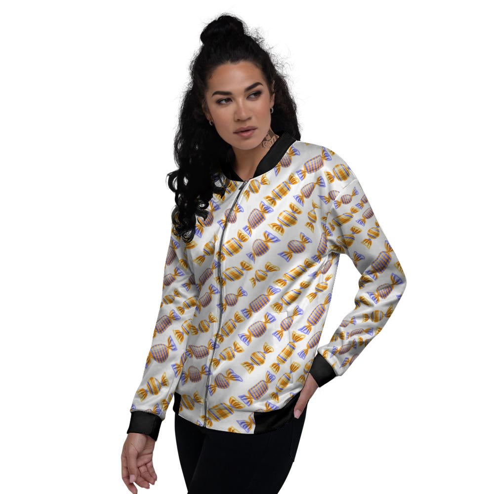Gummy Yummy Print Pattern Women's Bomber Jacket-grizzshop