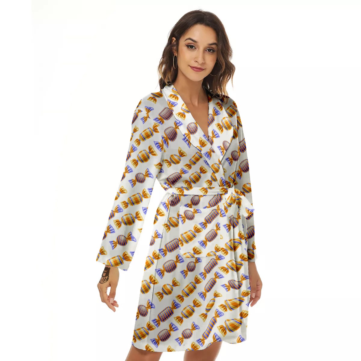 Gummy Yummy Print Pattern Women's Robe-grizzshop
