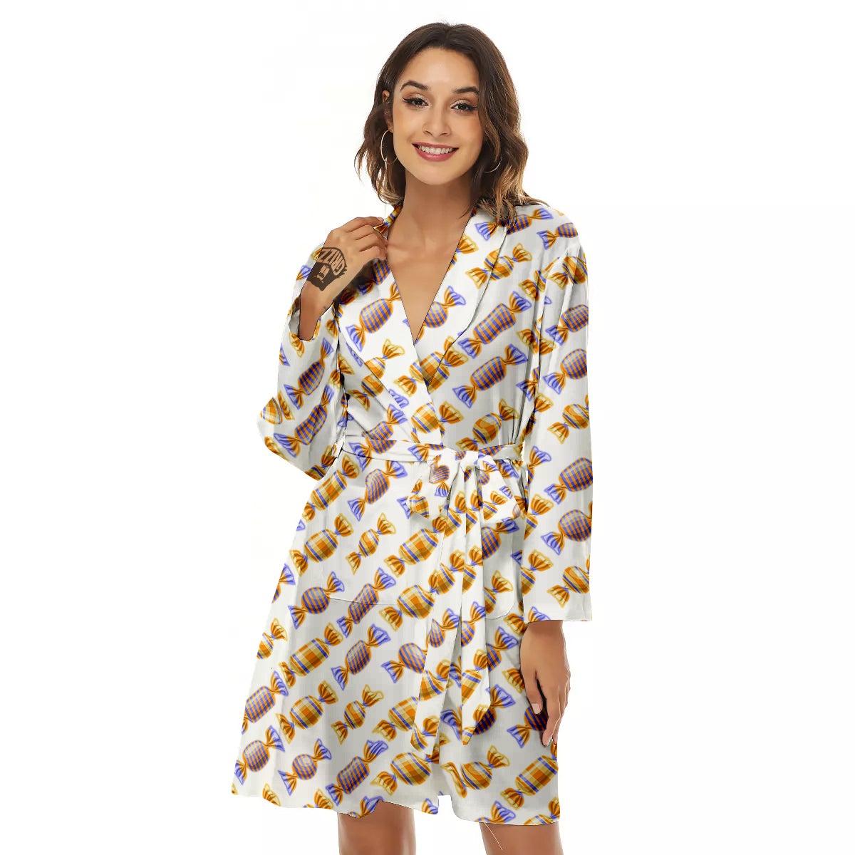 Gummy Yummy Print Pattern Women's Robe-grizzshop