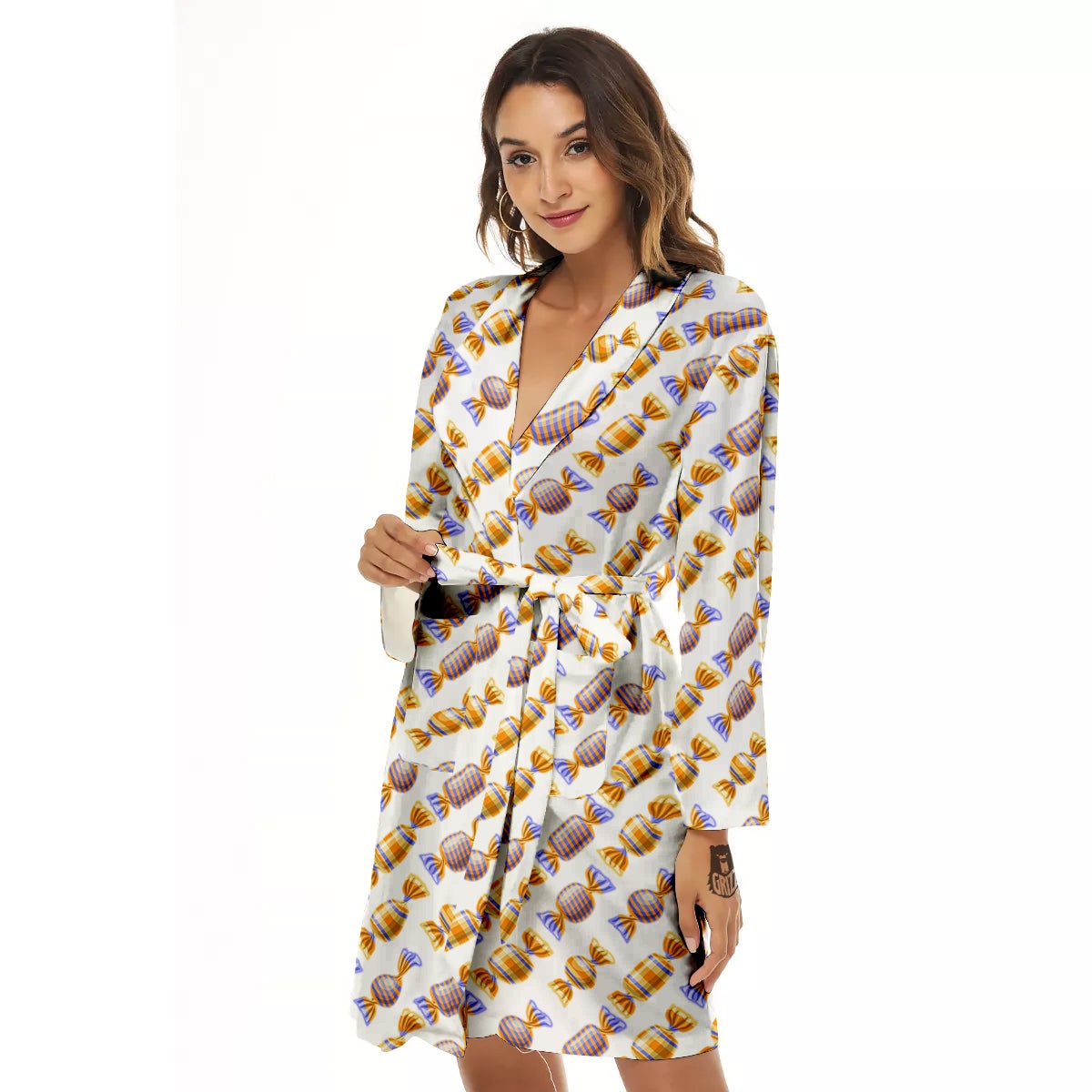 Gummy Yummy Print Pattern Women's Robe-grizzshop