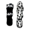 Gun Bullet White And Black Print Pattern Muay Thai Shin Guards-grizzshop