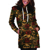 Gun Rose Skull Hoodie Dress-grizzshop