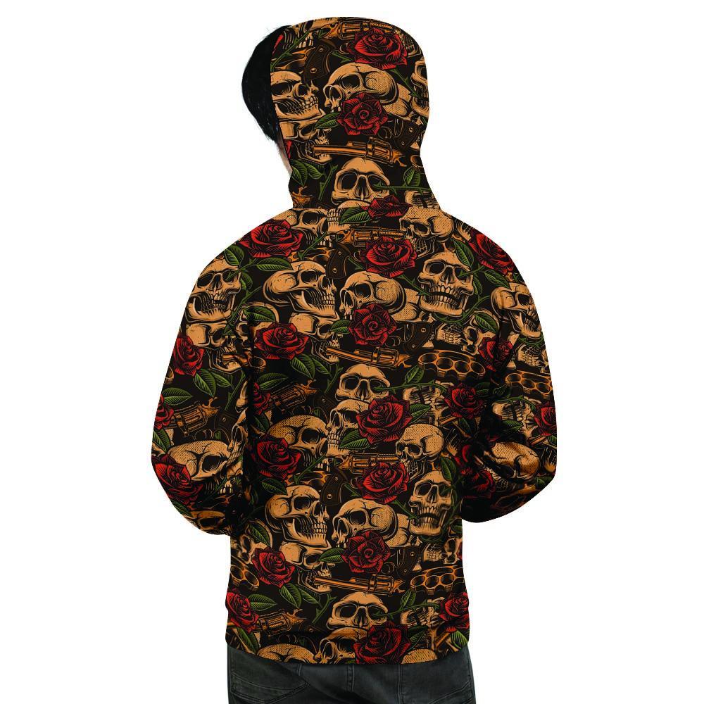 Gun Rose Skull Men's Hoodie-grizzshop