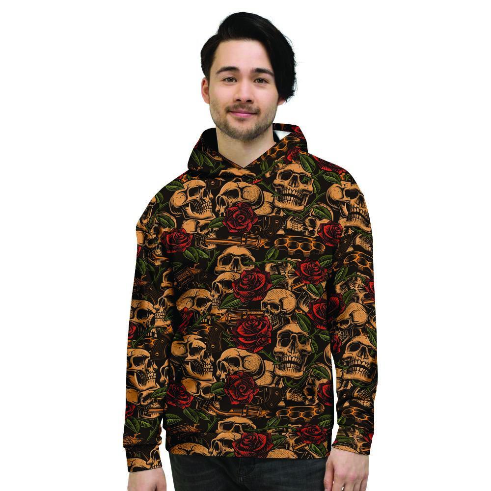 Gun Rose Skull Men's Hoodie-grizzshop