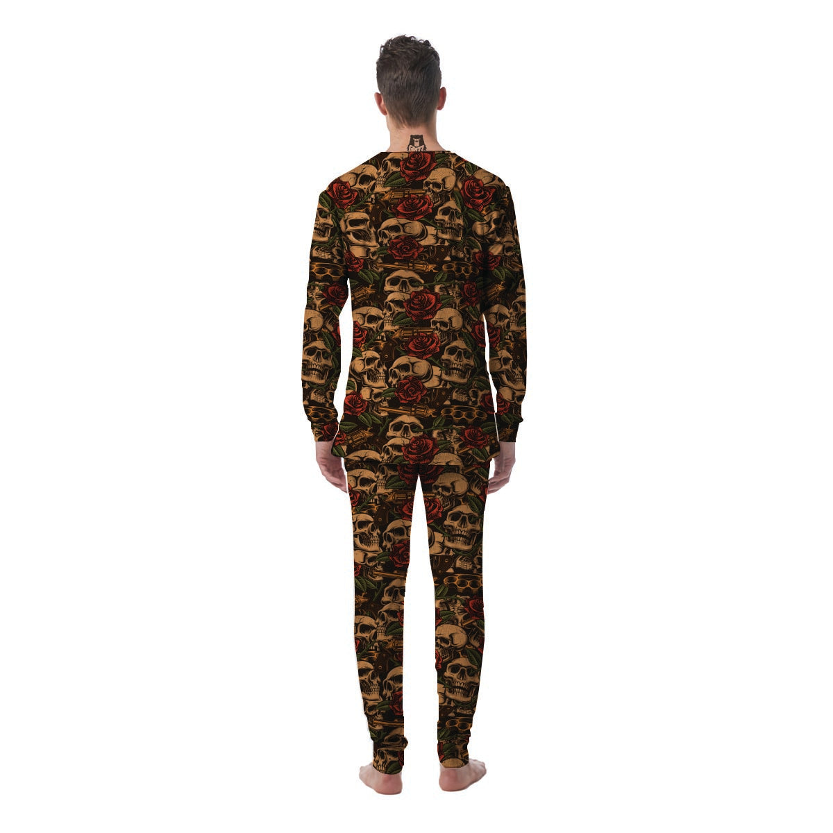 Gun Rose Skull Men's Pajamas-grizzshop